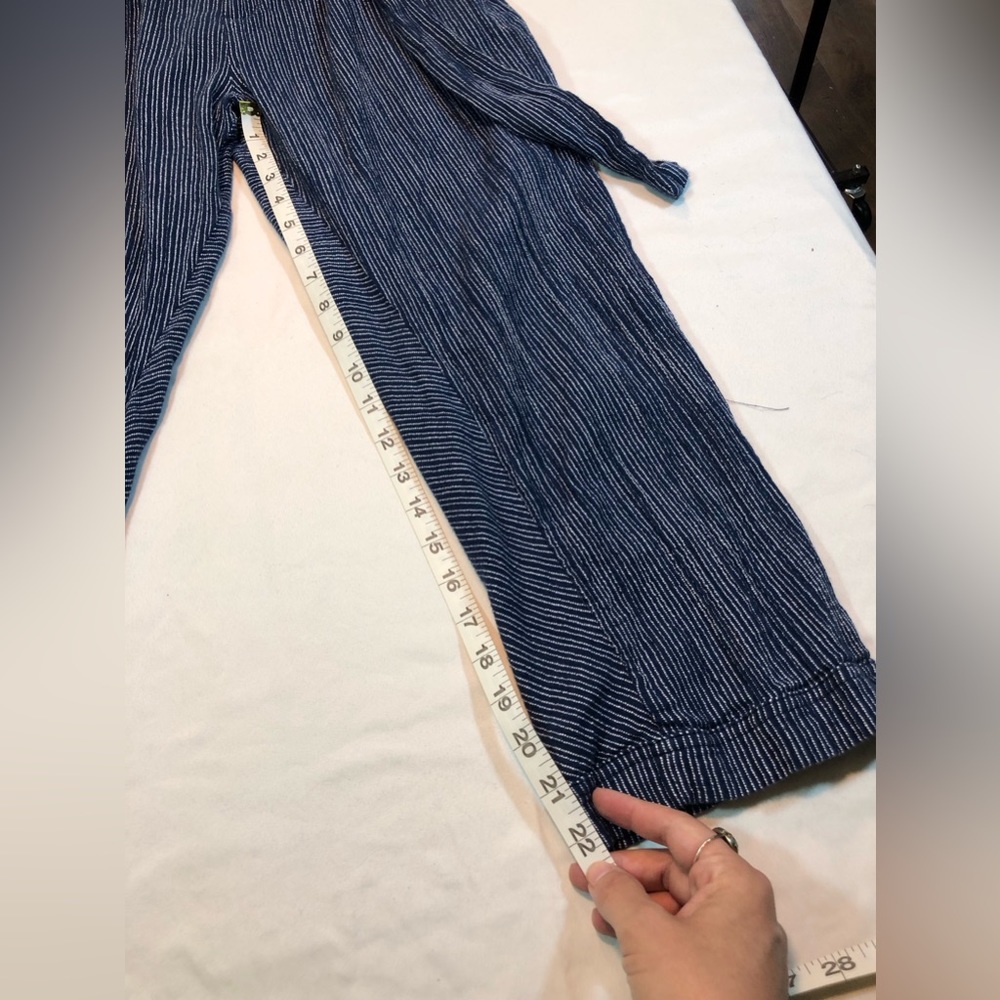 Free People Navy Blue Cotton High Waisted Pants - Picture 6 of 8